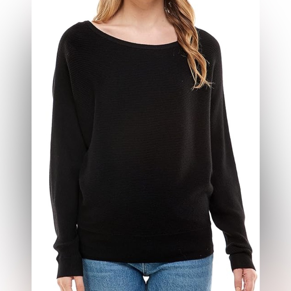 💚5/$25💚 Love Tree Dolman Black Knitted Batwing Pullover Sweater Sz M